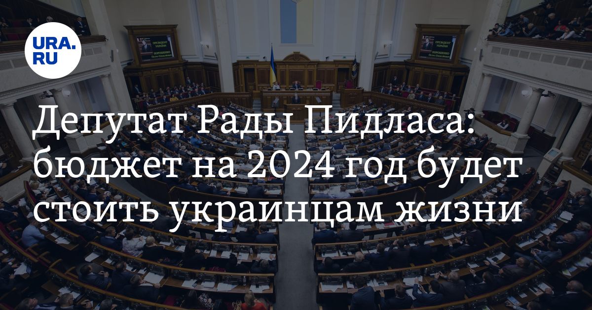 Депутат Рады Пидласа бюджет на 2024 год будет стоить украинцам жизни