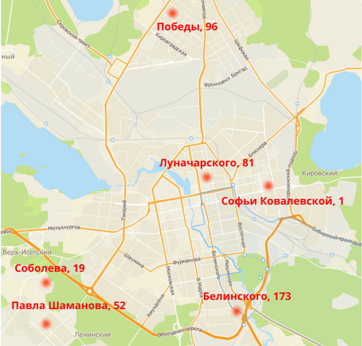 Карта района академический
