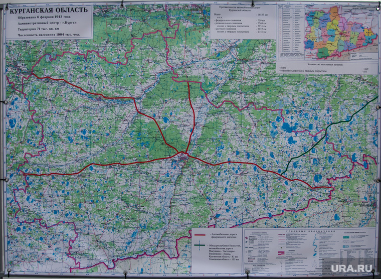 На карте дорог Курганской области много проблемных участков