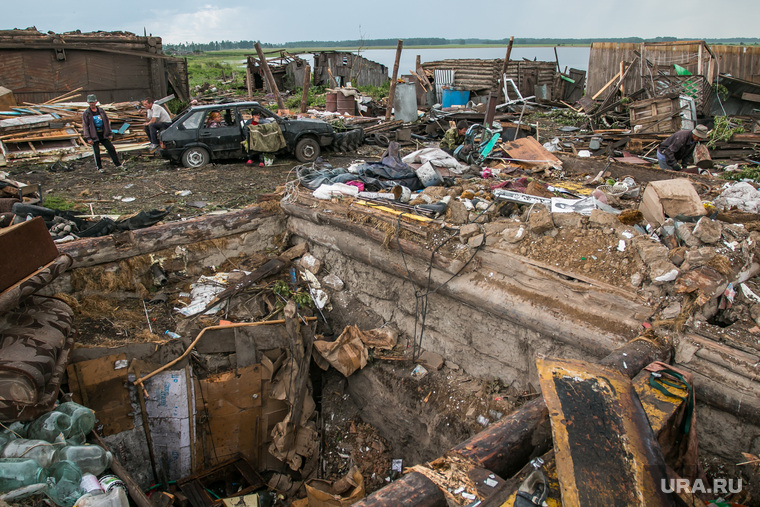 Последствия урагана в селе Малое Песьяново Мокроусовского района