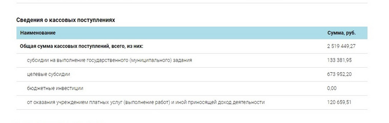 Сведения о результатах деятельности «Медицинского города» на сайте bus.gov. Картинка кликабельна