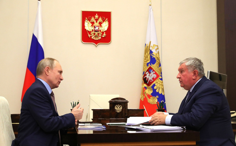 В 2020 году Владимир Путин пять раз публично встретился с Игорем Сечиным