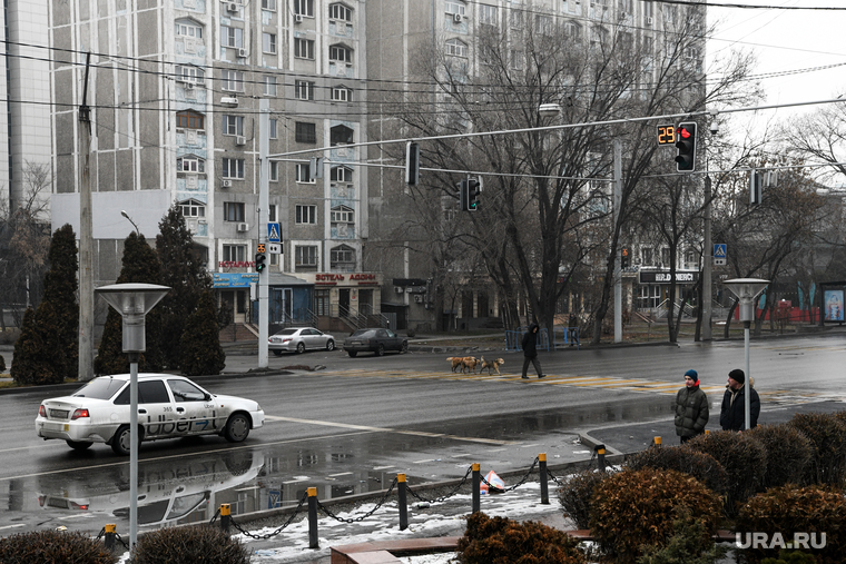 Обстановка в Алма-Ате после взятия города под контроль правительственными силами. Алма-Ата, Казахстан