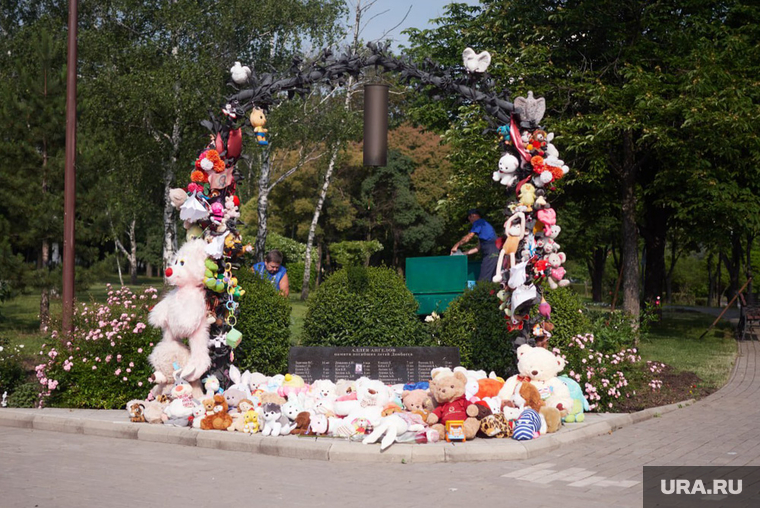 Розы высажены на «Аллее Ангелов» рядом с мемориальным комплексом в память о детях, погибших от агрессии Украины