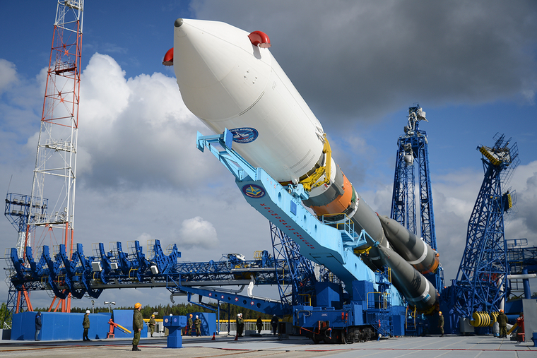 Доставка ракеты «Союз» к стартовому столу космодрома Минобороны РФ в г. Плесецк.