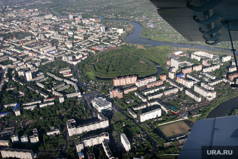 Аэропорт, споттинг.
Курган, город курган, вид сверху