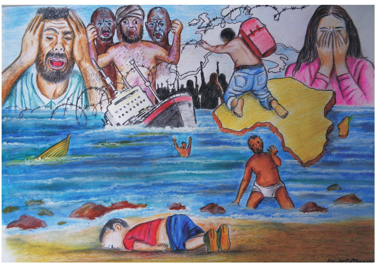 Челябинский художник Альберт Растяпин нарисовал утонувшего сирийского мальчика-беженца, картины растяпина альберта