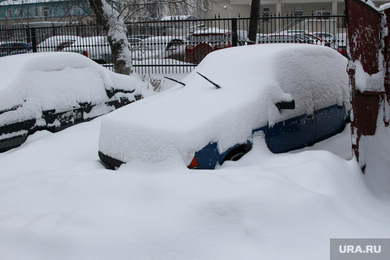 Уборка города от снега
Курган, машины в снегу
