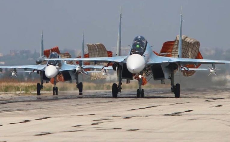 Российские самолеты на авиабазе Хмеймим Сирия., истребитель, Сирия, хмеймим, су 34