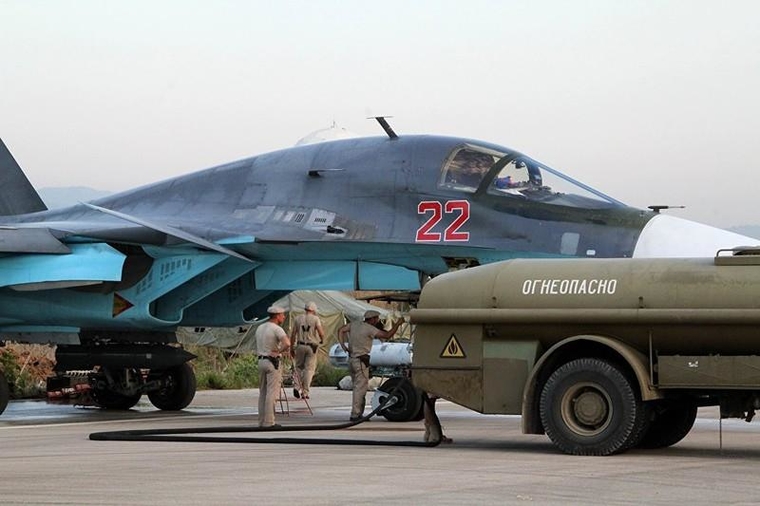 Российские самолеты на авиабазе Хмеймим Сирия., истребитель, Сирия, хмеймим, су 34