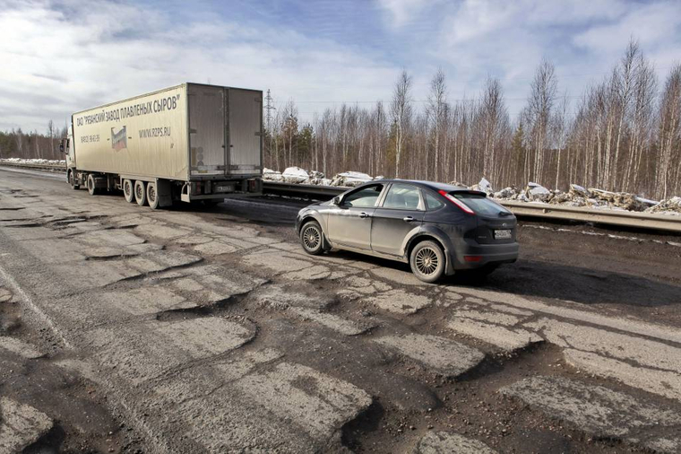 Федеральная трасса возле Нытвы полностью «убита»