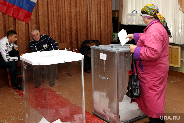 Выборы 2016. Курган, наблюдатели, урна для голосования, избиратели