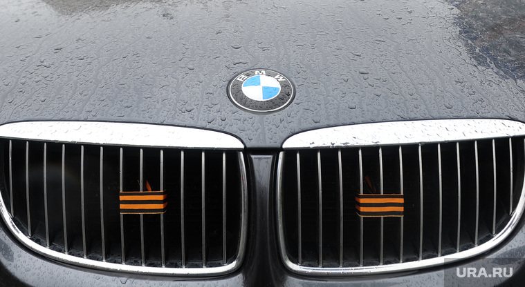 БМВ и Геогриевская лента. Челябинск., bmw, георгиевская лента, бмв, автомобиль