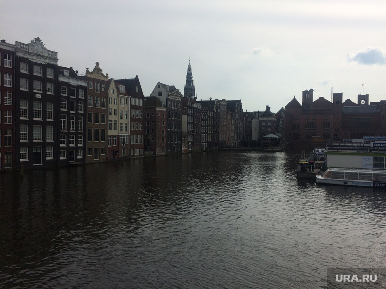 Нидерланды, набережная, Амстердам, река кама