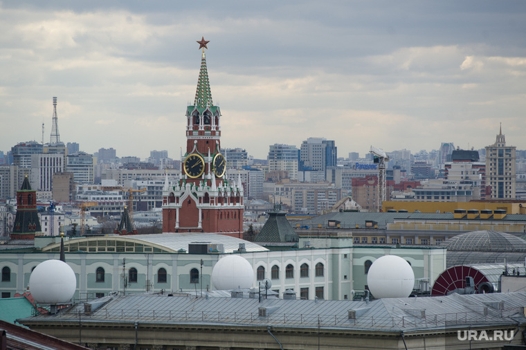 Виды. Москва, спасская башня, город москва, кремль