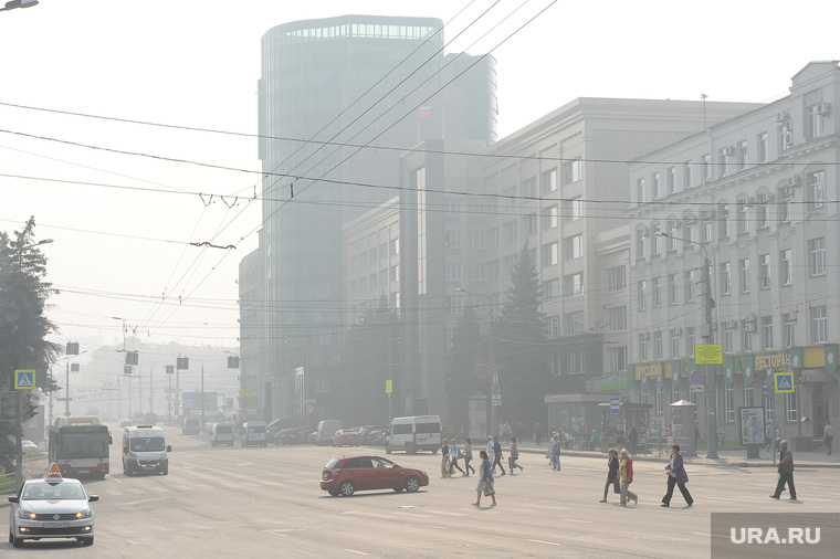 Смог над Челябинском, проспект ленина, смог