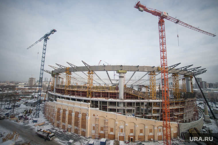Реконструкция Центрального стадиона. Екатеринбург, вид с высоты, реконструкция центрального стадиона
