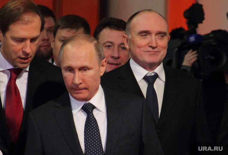Путин на ЧТПЗ и ЭТЕРНО. Челябинск, мантуров денис, чубайс анатолий, комаров андрей, федоров александр, холманских игорь, путин владимир, дубровский борис