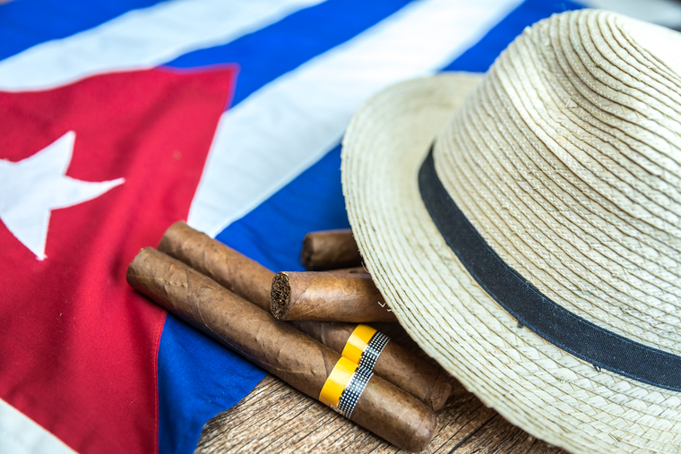 Клипарт сток depositphotos.com, шляпа, кубинский флаг, куба, кубинские сигары
