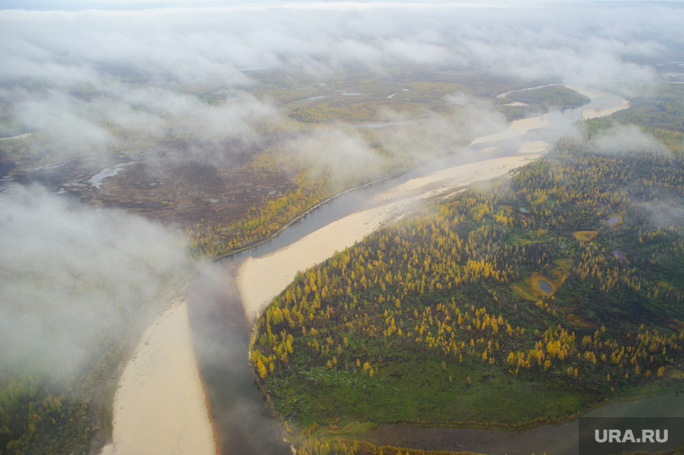 Природа Ямало-Ненецкого автономного округа, север, облака, тундра, арктика, ямал, природа ямала, вид сверху, осень, с квадрокоптера