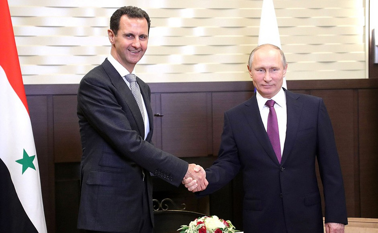 Президент Российской Федерации Владимир Путин и президент Сирийской Арабской Республики Башар Асад