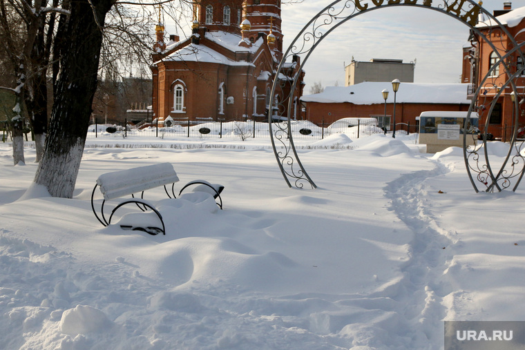 Городской сад зима.
Курган., зима, городской сад в снегу