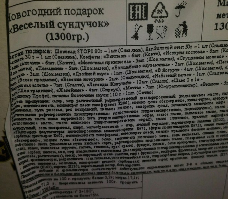 Родителям не понравился набор и состав бесплатных сладостей