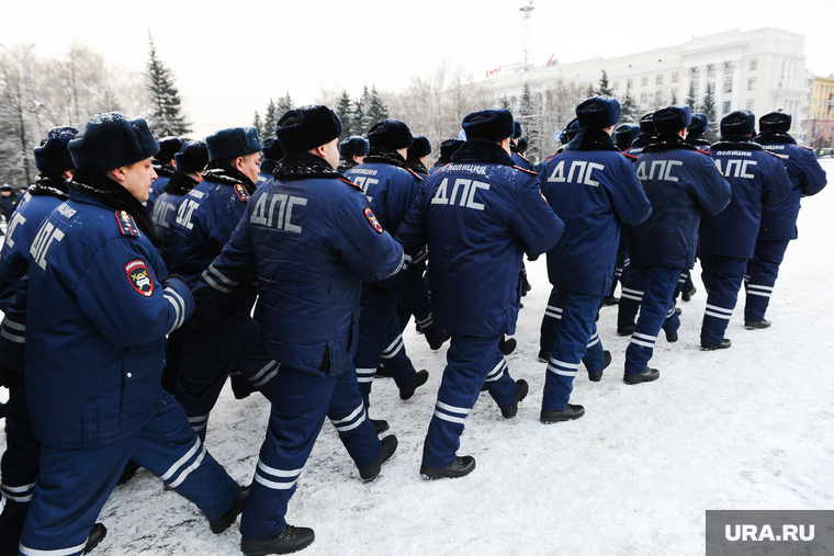 Полиция. Челябинск., марш, строй, дпс