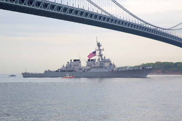 Клипарт depositphotos.com, нью йорк, американский флаг, военный корабль, эсминец сша