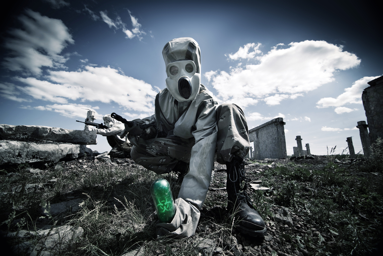 Клипарт Депозитфото, опасная зона, радиация, защитный костюм, выбросы, противогаз, защитная одежда, загрязнение окружающей среды