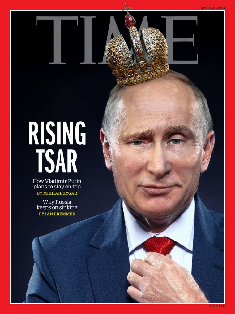 Несмотря на то, что Владимир Путин назван «восходящим царем», автор статьи крайне негативно оценивает работу избранного президента РФ