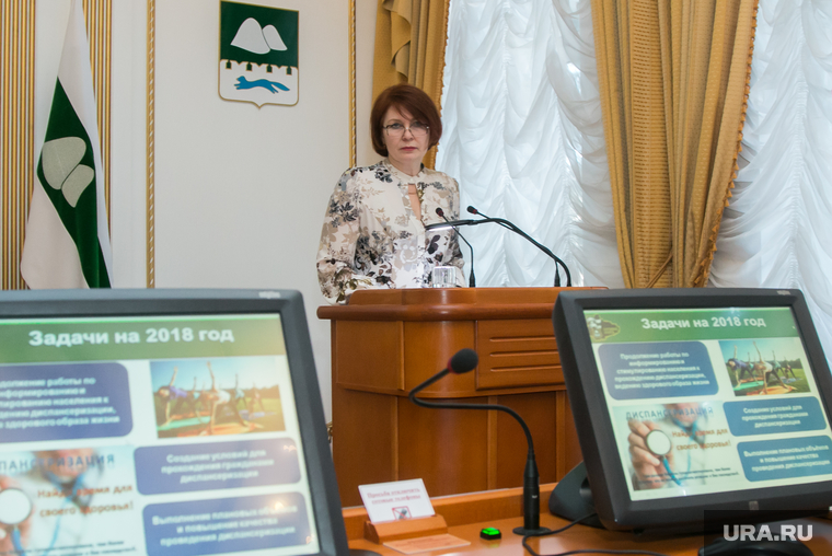 Совещание у губернатора. Курган, мониторы, кокорина лариса, герб курганской области