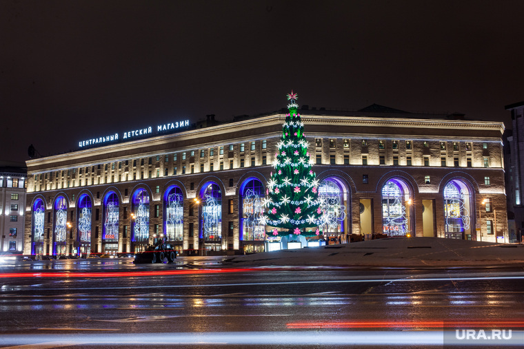 Москва, разное., елка, лубянская площадь, вечерняя москва, центральный детский мир, город москва