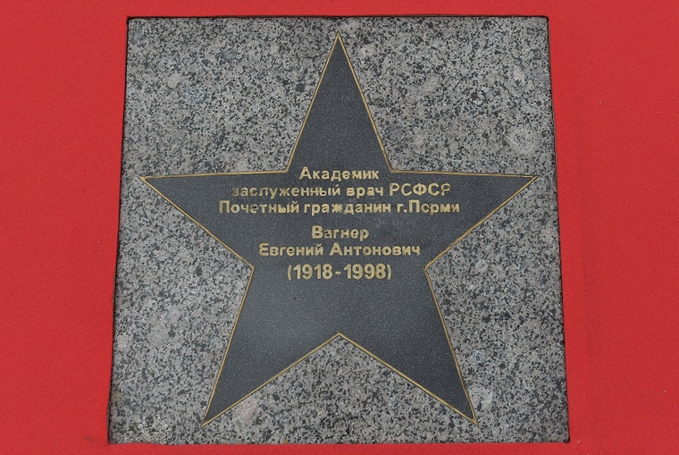 В Перми открыли мемориальные звезды в честь ректора Покровского, хирурга Вагнера и писателя Домовитова