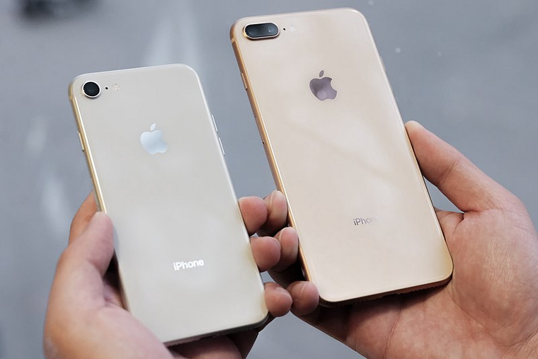 На фотографиях представлены iPhone X Plus и бюджетная модель «яблочного» гаджета