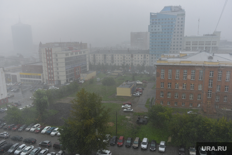 Ливень в Челябинске, город, ливень, дождь