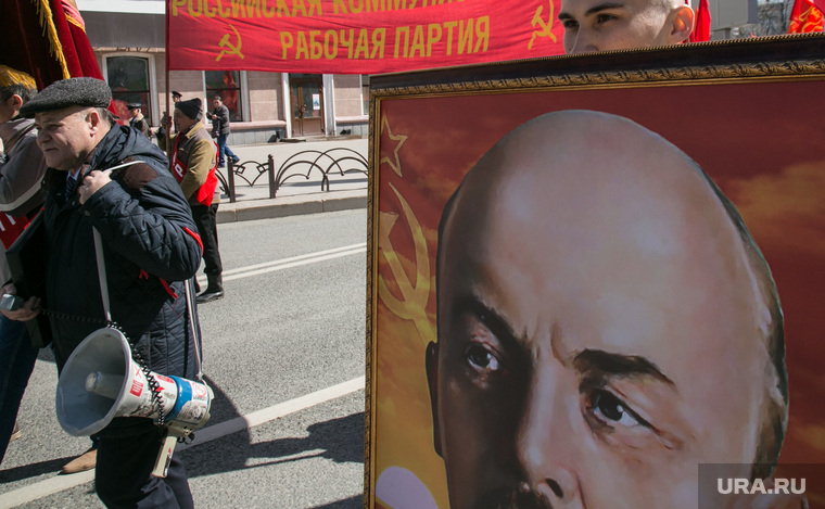 Первомайская демонстрация. Тюмень, 1 мая, демонстрация, коммунистическая партия, портрет ленина