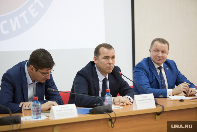 Встреча врио губернатора со студентами и преподавателями КГУ. г. Курган, шумков вадим, прокофьев константин, саносян андрей