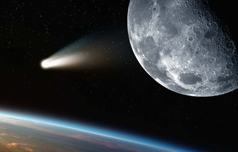 Клипарт depositphotos.com, комета, луна, атмосфера, земля, падающая комета