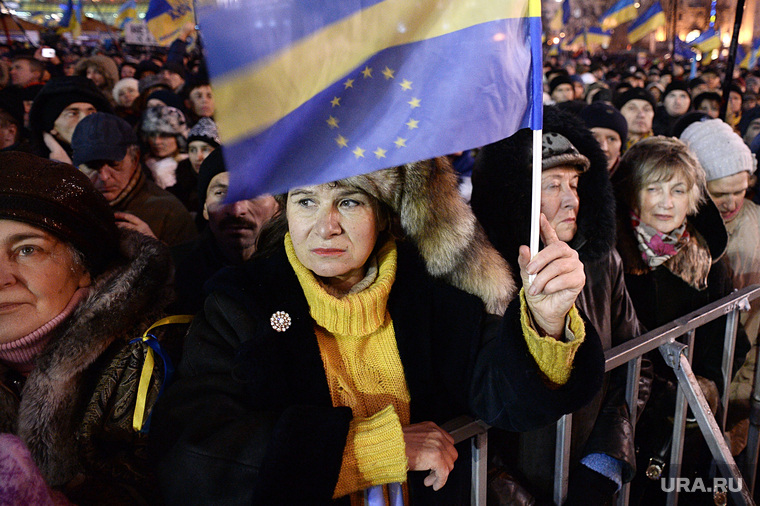 Евромайдан. Киев, евросоюз, флаг