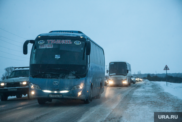 Пробка на этап кубка мира по биатлону. Тюмень, пробка, автобус