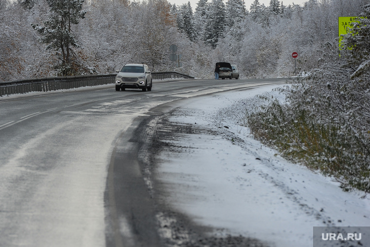 Трасса М5 Дорога Челябинск, снег, трасса м5