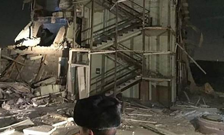 Взрыв разрушил стены на втором и третьем этажах