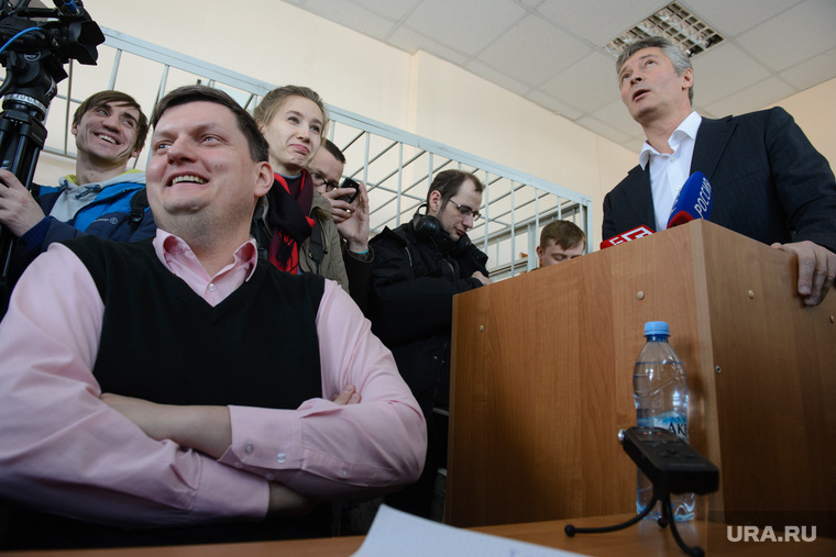 Адвокат Алексей Бушмаков во время допроса Ройзмана в процессе по делу блогера Руслана Соколовского