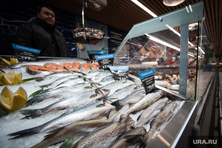 Открытие супермаркета «Перекресток». Екатеринбург, продуктовый магазин, морепродукты, замороженная рыба, рыба