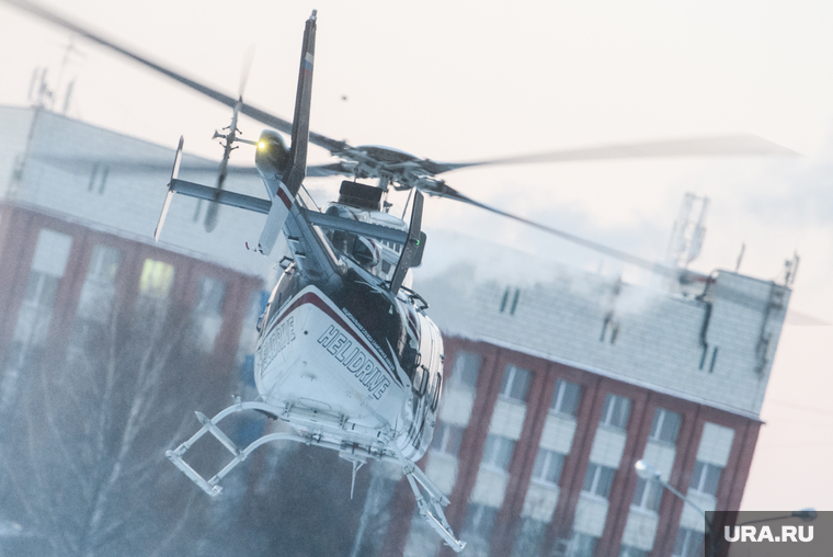 Виды Екатеринбурга, вертолет, зима, гражданская авиация
