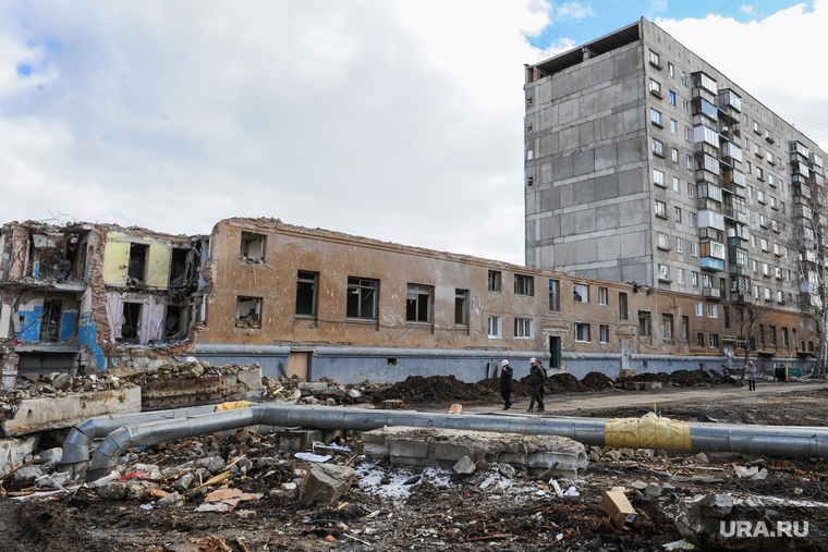 Поездка Алексея Текслера в Магнитогорск. Челябинская область, руины, взорванный дом, карла маркса 164