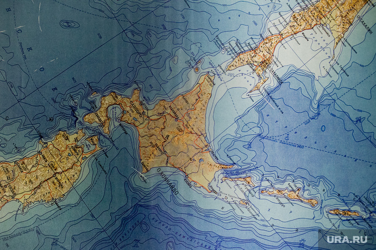 Географическая карта, Курильские острова. Москва, курильские острова, географическая карта, кунашир, итуруп, хоккайдо, южные курилы