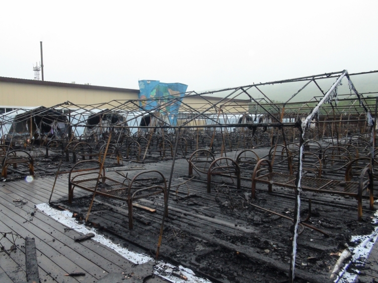 Клипарт. Последствия пожара в детском лагере. Хабаровск