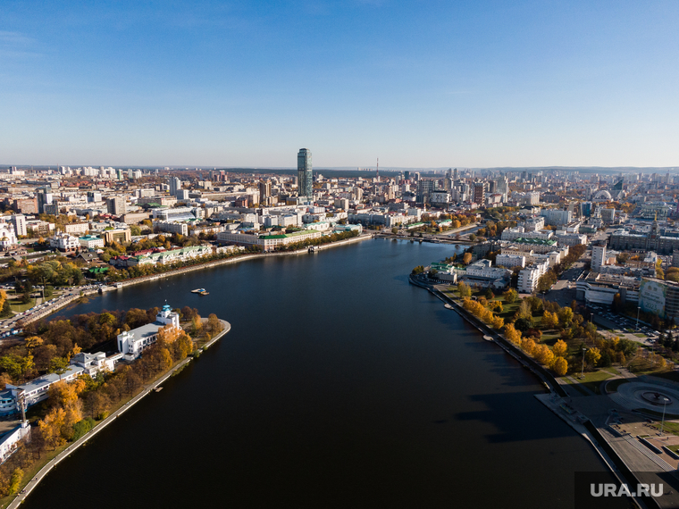 Виды Екатеринбурга, река исеть, вид с высоты, город екатеринбург, виды екатеринбурга